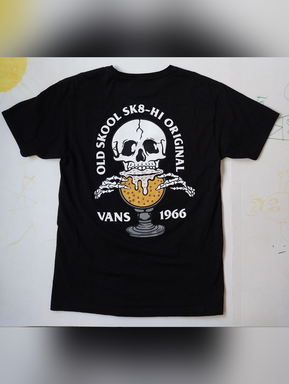 Vans Black Short-Sleeve Tee with Skull & Gold Sundae Graphic - Picture 4 of 5